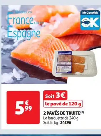 Auchan Supermarché 2 pavés de truite offre