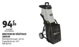 Auchan Broyeur de végétaux 2600W offre