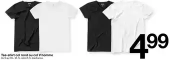 Zeeman Tee-shirt col rond ou col V homme offre