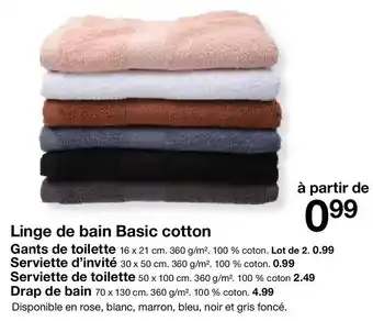 Zeeman Linge de bain Basic cotton offre