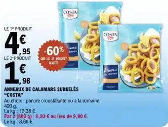 E.Leclerc Anneaux de calamars surgelés costa offre