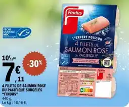 E.Leclerc 4 filets de saumon rose du pacifique surgelés findus offre