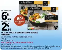 E.Leclerc Filet de poulet & son riz basmati surgelé madern offre