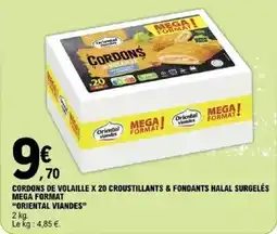 E.Leclerc Cordons de volaille x 20 croustillants & fondants halal surgelés mega format oriental viandes offre