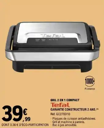 E.Leclerc Gril 2 en 1 compact tefal offre