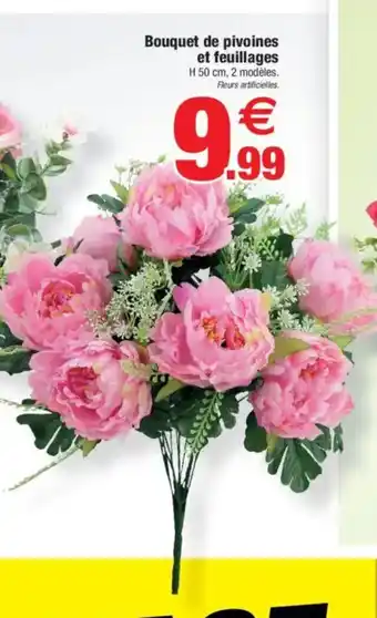 Bazarland Bouquet de pivoines et feuillages offre