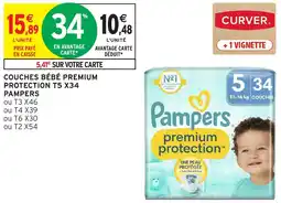 Intermarché Couches bébé premium protection t5 x34 pampers offre