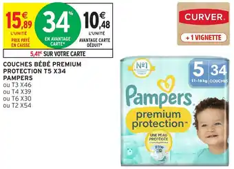 Intermarché Couches bébé premium protection t5 x34 pampers offre