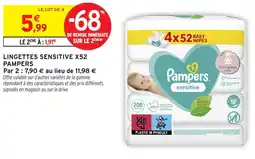 Intermarché Lingettes sensitive x52 pampers offre