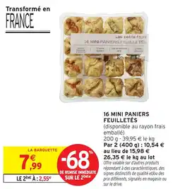 Intermarché 16 mini paniers feuilletés offre