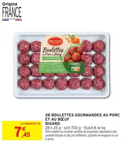 Intermarché 28 boulettes gourmandes au porc et au bœuf bigard offre