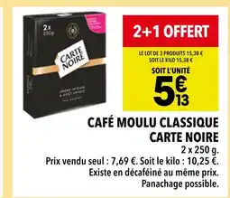 Supeco CARTE NOIRE Café moulu classique offre