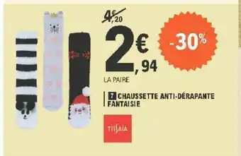 E.Leclerc Chaussette Anti-Dèrapante Fantaisie offre