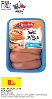 Intermarché Filet de poulet x6 le gaulois offre