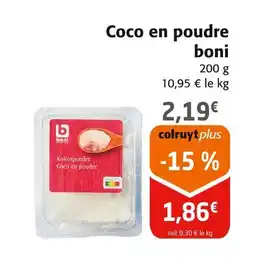 Colruyt boni Coco en poudre offre