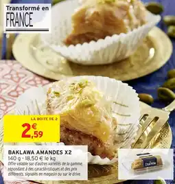 Intermarché Baklawa amandes x2 offre