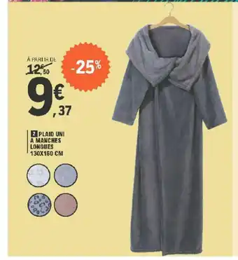 E.Leclerc Plaid Uni A Manches Longues 130x160 Cm offre