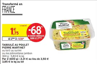 Intermarché Taboulé au poulet pierre martinet offre