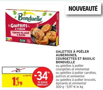 Intermarché Galettes à poêler aubergines, courgettes et basilic bonduelle offre