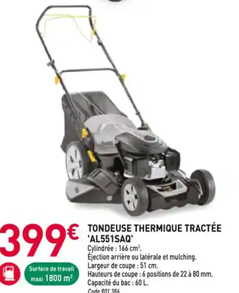 RAGT Jardin & Maison Tondeuse thermique tractée 'al551saq' offre