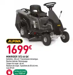 RAGT Jardin & Maison ALPINN Minirider 'at2 66 qa' offre