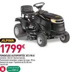 RAGT Jardin & Maison ALPINN Tondeuse autoportée 'at3 98 a' offre