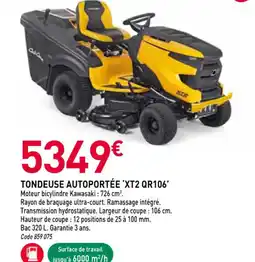 RAGT Jardin & Maison Tondeuse autoportée 'xt2 qr106' offre