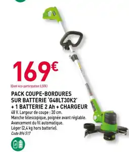 RAGT Jardin & Maison Pack coupe-bordures sur batterie 'g48lt30k2' + 1 batterie 2 ah + chargeur offre