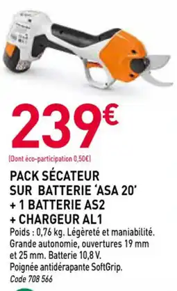 RAGT Jardin & Maison STIHL Pack sécateur sur batterie 'asa 20' +1 batterie as2 + chargeur al1 offre