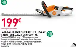 RAGT Jardin & Maison STIHL Pack taille-haie sur batterie 'hsa 40' + 2 batteries as2 + chargeur al1 offre