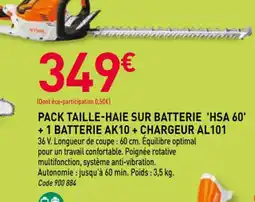 RAGT Jardin & Maison Pack taille-haie sur batterie 'hsa50' +1 batterie ak10 + chargeur al101 offre