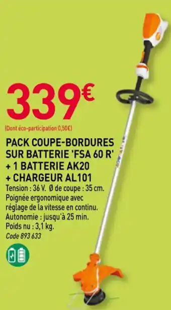 RAGT Jardin & Maison STIHL Pack coupe-bordures sur batterie 'fsa 60 r' +1 batterie ak20 + chargeur al101 offre