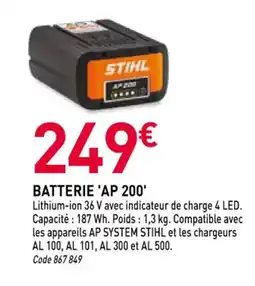 RAGT Jardin & Maison STIHL Batterie 'ap 200' offre