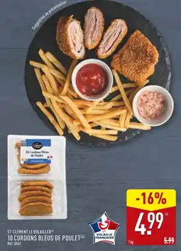 ALDI ST-CLÉMENT LE VOLAILLER 10 cordons bleus de poulet offre