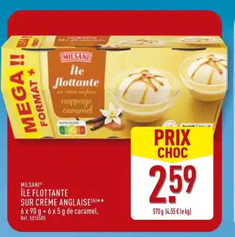 ALDI MILSANI Île flottante sur crème anglaise offre