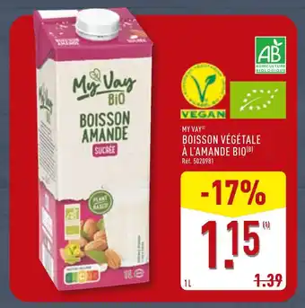 ALDI MY VAY Boisson végétale à l'amande bio offre