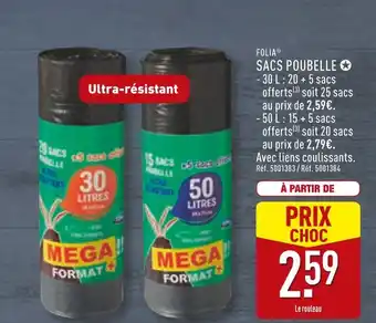 ALDI FOLIA Sacs poubelle ultra-résistant offre