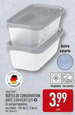 ALDI CROFTON Boîtes de conservation avec couvercles offre