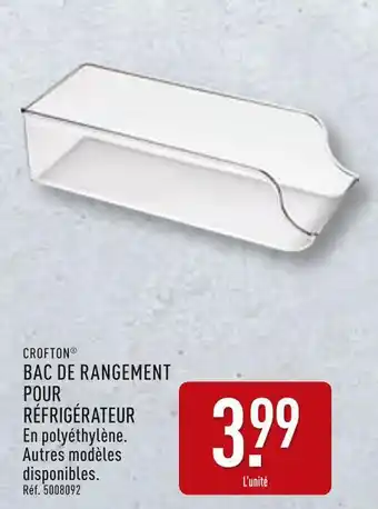 ALDI CROFTON Bac de rangement pour réfrigérateur offre