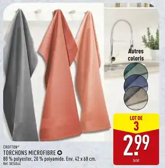 ALDI CROFTON Torchons microfibre offre