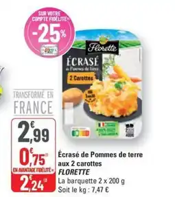 G20 FLORETTE Écrasé de Pommes de terre aux 2 carottes offre