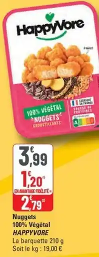 G20 HAPPYVORE Nuggets 100% Végétal offre