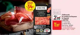 G20 LABEYRIE Chiffonnade de Jambon de Bayonne A l'Apéritif offre