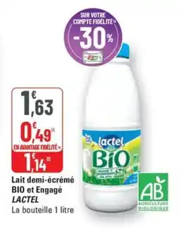 G20 LACTEL Lait demi-écrémé BIO et Engagé offre