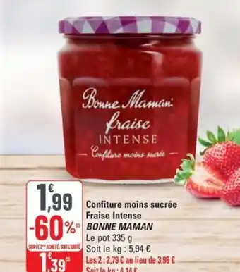 G20 BONNE MAMAN Confiture moins sucrée Fraise Intense offre