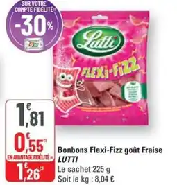 G20 LUTTI Bonbons Flexi-Fizz goût Fraise offre