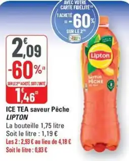 G20 LIPTON Ice tea saveur pêche offre