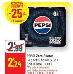 G20 PEPSI Zéro Sucres offre