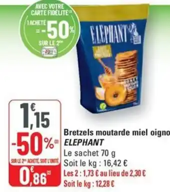 G20 ELEPHANT Bretzels moutarde miel oignon offre