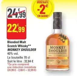 G20 MONKEY SHOULDER Blended Malt Scotch Whisky offre